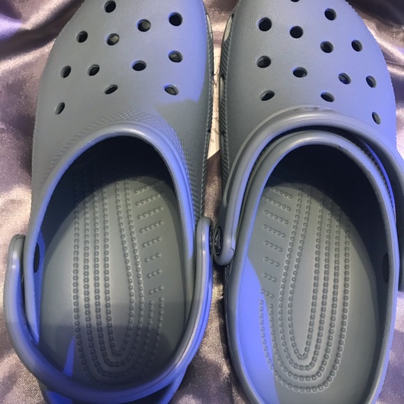 dusty green crocs